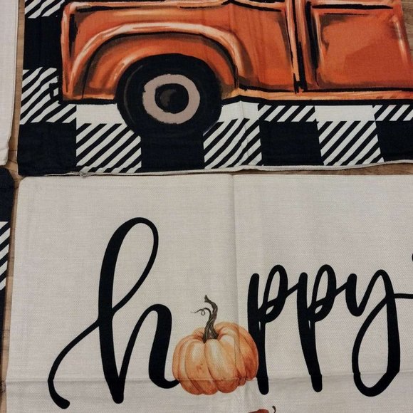 NWOT Fall Throw Pillow Covers 18x18 Inch Set of 4 Hello Pumpkin Gnome Decorative - Picture 3 of 6
